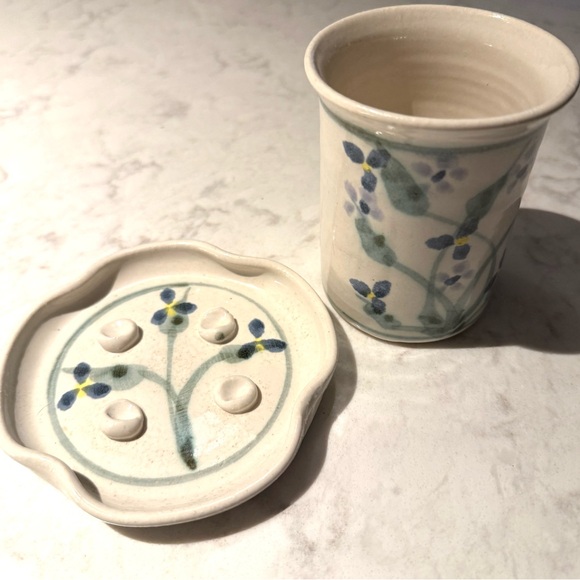 Hand Crafted Blue and Green Ceramic Set - Picture 3 of 12